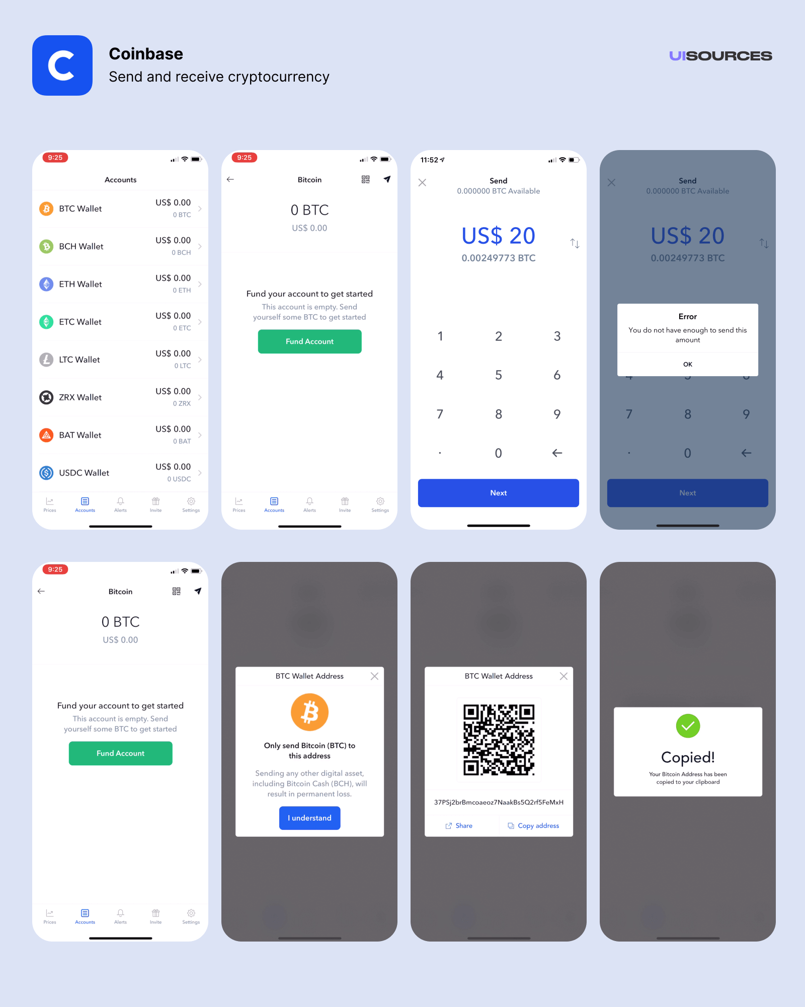 Send and receive cryptocurrency